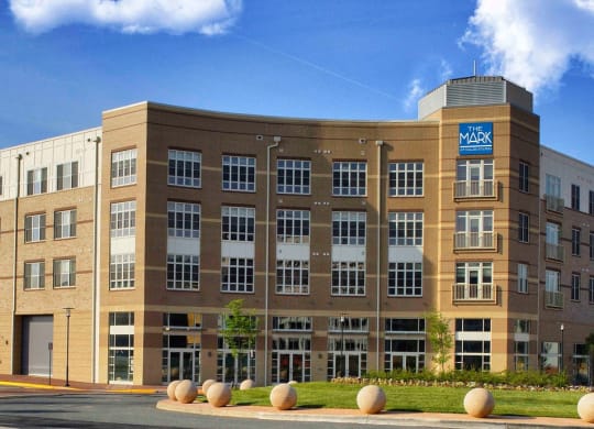 Building exterior view at The Mark at Dulles Station, Herndon, VA