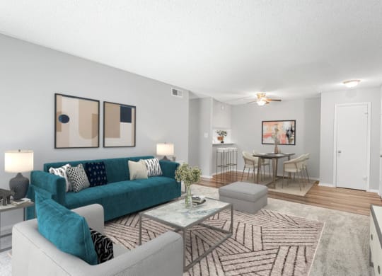 Modern Living Room at Lakes Edge Apartments, Apartments, Greensboro, NC