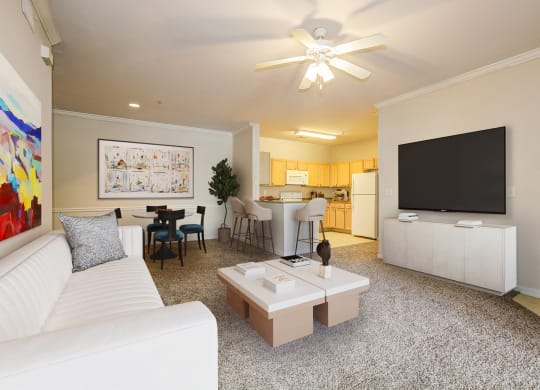 Modern Living Room at Village on the Lake Apartments, Spring Lake, North Carolina