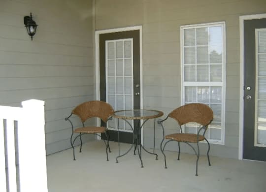 Patio at Village on the Lake Apartments, Spring Lake, 28390