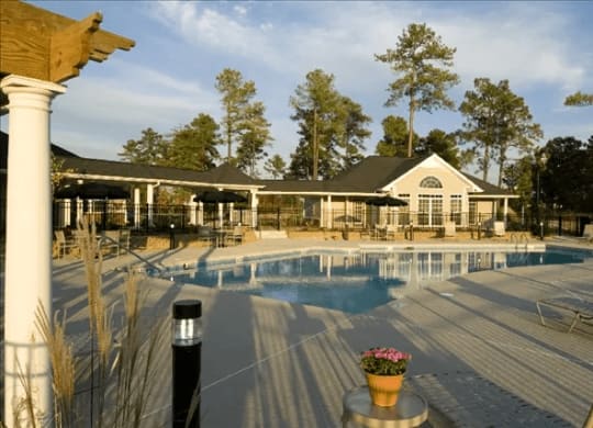 Swimming Pool and Sundeck at Village on the Lake Apartments, Spring Lake, NC