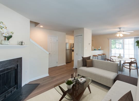 Living Room With Dining Area View at Saratoga Square, Springfield
