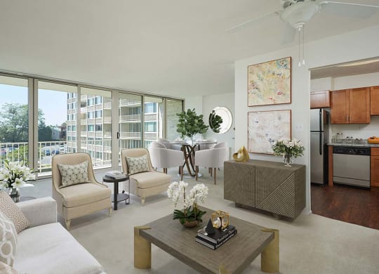 Cozy living space for one and two bedroom apartments  at The Aspen, Virginia, 22305