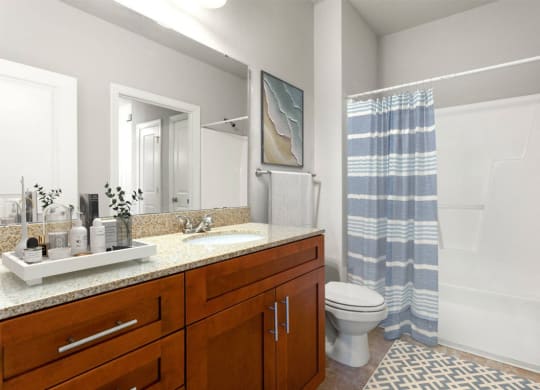 Bathroom at The Villagio Apartments, Fayetteville, 28303