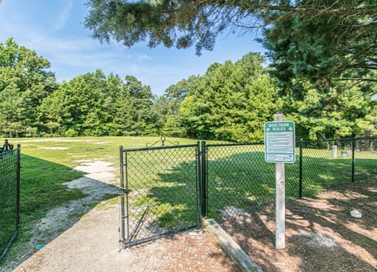 dog park at Village on the Lake Apartments, Spring Lake, NC