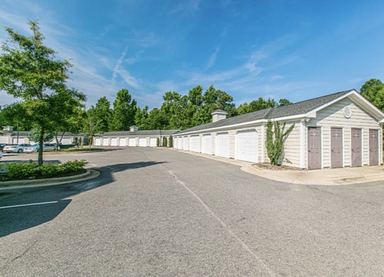 Storage units  at Village on the Lake Apartments, Spring Lake, NC