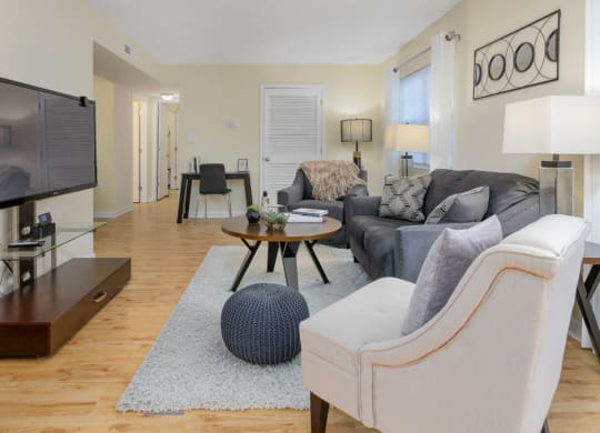 Living Room at West Pointe Apartments, North Carolina
