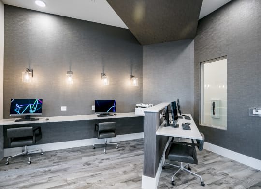 Business Center at Cue Luxury Apartments, Cypress, TX, 77433