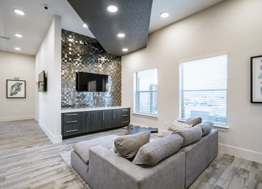 Clubhouse Lounge at Cue Luxury Apartments, Texas