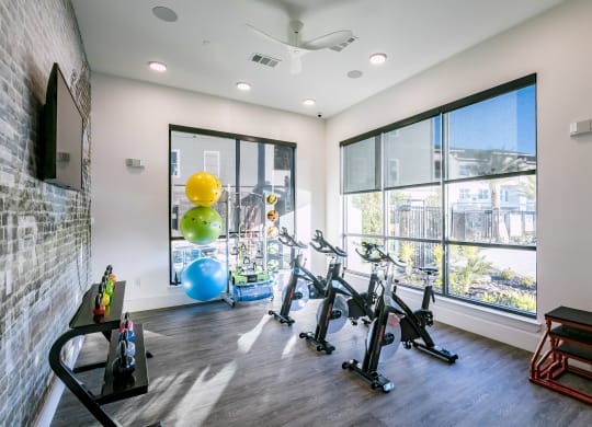 Modern Fitness Center at Cue Luxury Apartments, Cypress, TX