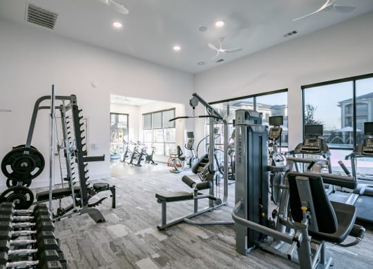 Two Level Fitness Center at Cue Luxury Apartments, Cypress