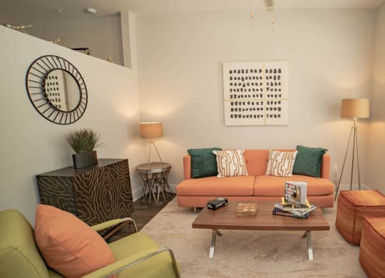 Trendy Living Room at The Collective NoDa, Charlotte, NC, 28205