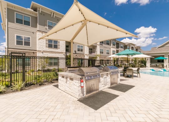 Grill Station at Cue Luxury Apartments, Cypress, Texas
