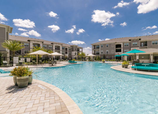 Outdoor Swimming Pool at Cue Luxury Apartments, Cypress, TX, 77433