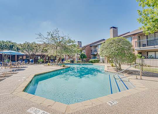Clean Blue Pool at Bardin Oaks Apartments, Arlington, TX