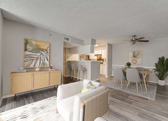 Large Living Area at Bardin Oaks Apartments, Arlington