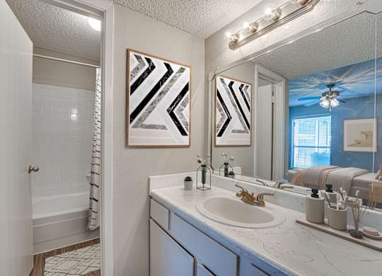 Updated Bathroom at Bardin Oaks Apartments, Arlington