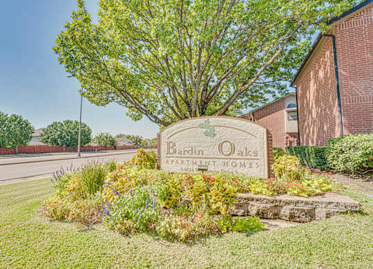 Property Sign at Bardin Oaks Apartments, Arlington, Texas