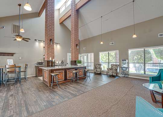 Contemporary Living Room at Bardin Oaks Apartments, Arlington, TX