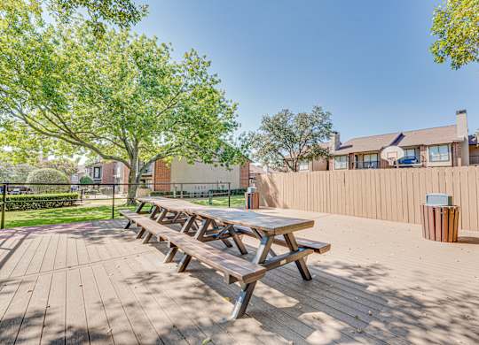 Wooden Table at Bardin Oaks Apartments, Arlington, TX