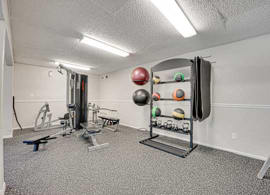 Gym center at Indian Creek Apartments, Carrollton, TX, 75007