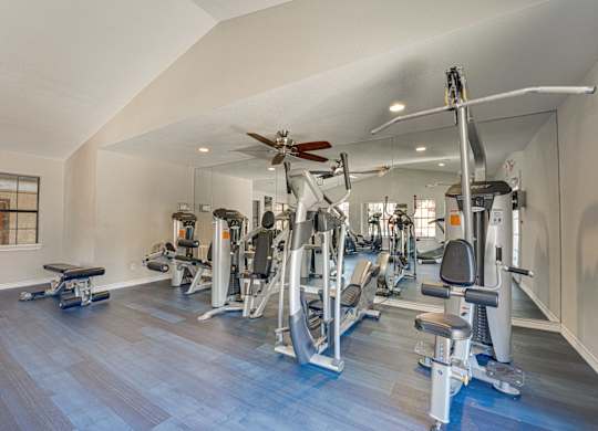 spacious home gym at Timberglen Apartments, Dallas, TX 75287