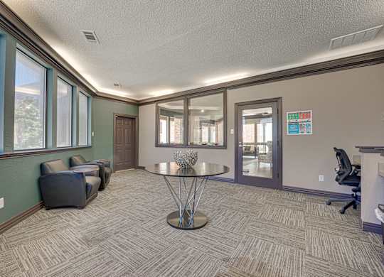 room with a table and chairs in it at Timberglen Apartments, Dallas, 75287