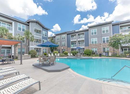 Glimmering Pool at Delray Apartments, Houston, TX