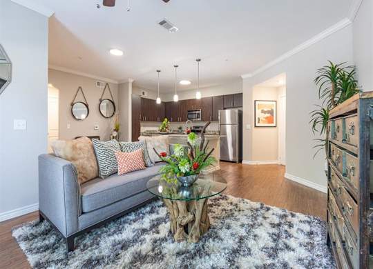 Living Room Come Kitchen at Delray Apartments, Houston, 77077