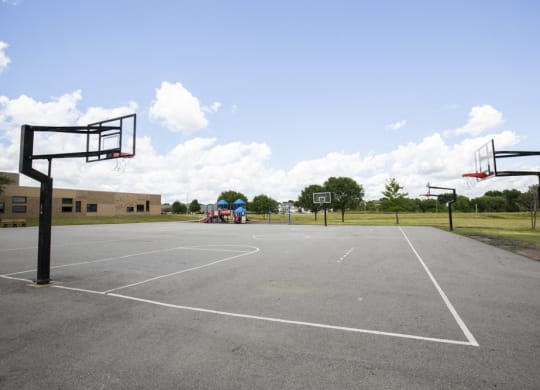 Basketball courts at Brookview Park near 360 at Jordan West best new apartments West Des Moines IA 50266