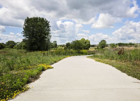 Large bike trail next at 360 at Jordan West best new apartments West Des Moines IA 50266
