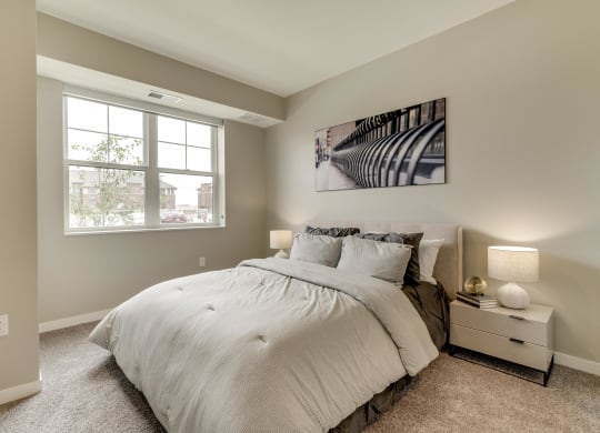 Bedroom with walk-in closet at Ascend at Woodbury in Woodbury MN