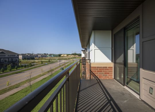 Private balcony view at new luxury apartments Ascend at Woodbury