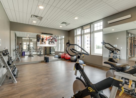 Yoga and spin studio at Ascend at Woodbury MN 55129 new luxury apartments