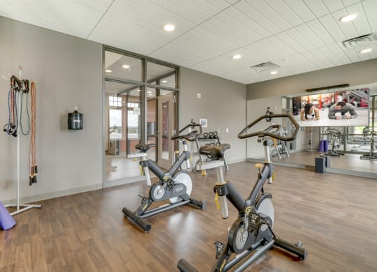 Yoga and spin studio at Ascend at Woodbury luxury apartment community in MN
