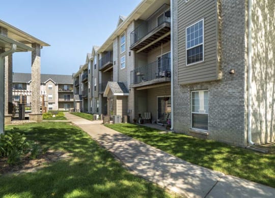 Pathway around community at Eagle Run Apartments in northwest Omaha 68164