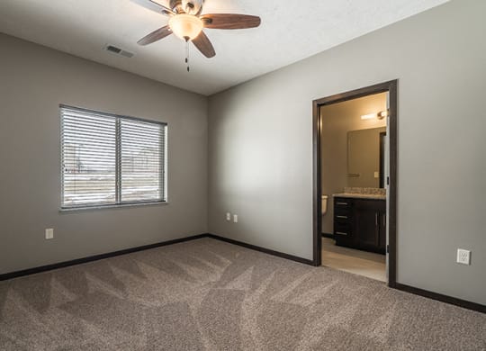 Bedroom floorplan with lots of natural light at North Pointe Villas