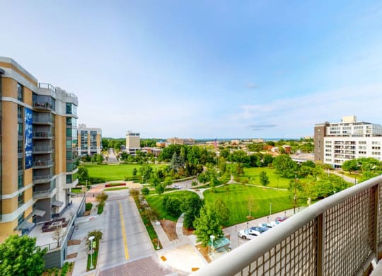 You'll relish in the spectacular views of Omaha and Turner Park from this 2 bedroom at Midtown Crossing Apartments