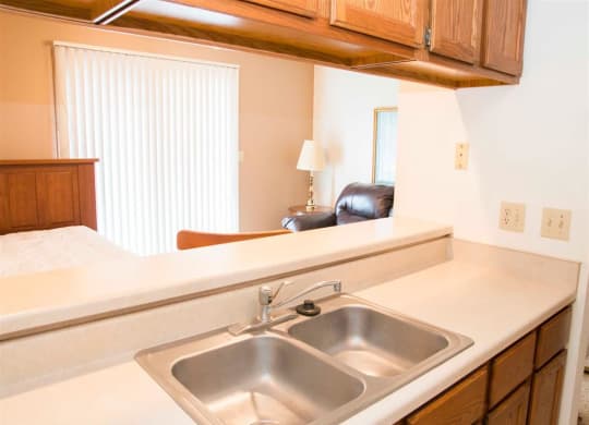 kitchen sink at Capitol View Apartments in Lincoln Nebraska