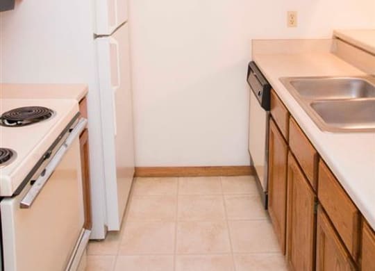 kitchen and appliances at Capitol View Apartments in Lincoln Nebraska