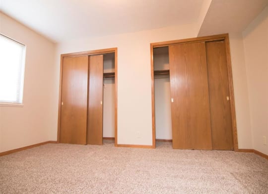 closet space at Fountain Glen Apartments in Lincoln Nebraska