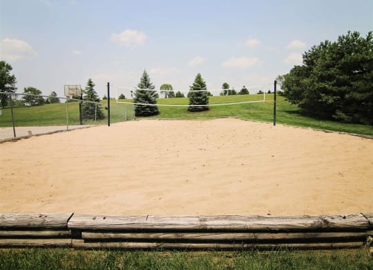 Volleyball court area at Fountain Glen Apartments in Lincoln Nebraska