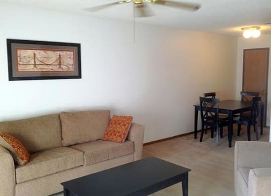 spacious living area at Moore Place Apartments in Lincoln Nebraska