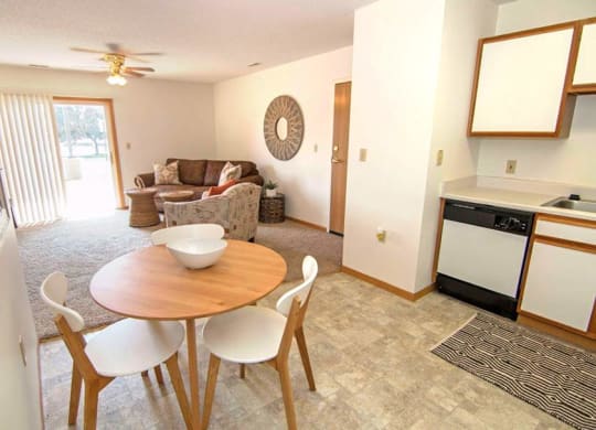 Northridge Heights Apartments Living Area with Breakfast bar in Lincoln NE