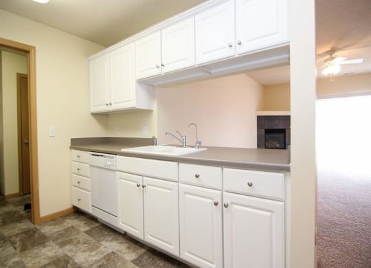 Interiors-Galley Style Kitchen at Pinebrook Apartments in Lincoln NE