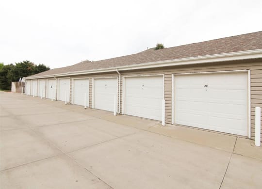 Exteriors-Detached garages at Pinebrook Apartments in Lincoln NE