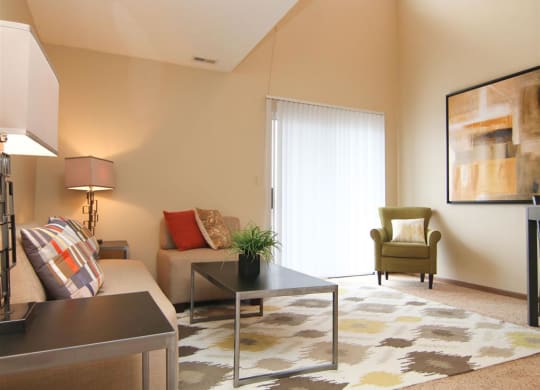 wonderful living room at Pine Lake Heights Apartments in Lincoln Nebraska