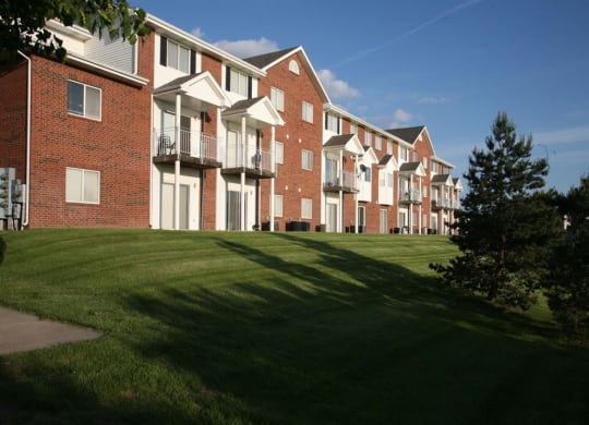 exterior views of Pine Lake Heights Apartments in Lincoln Nebraska