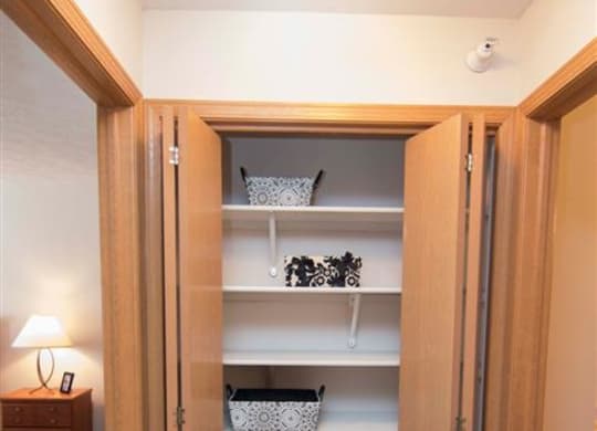 Hallway closet at Williamsburg Park Apartments in Lincoln NE