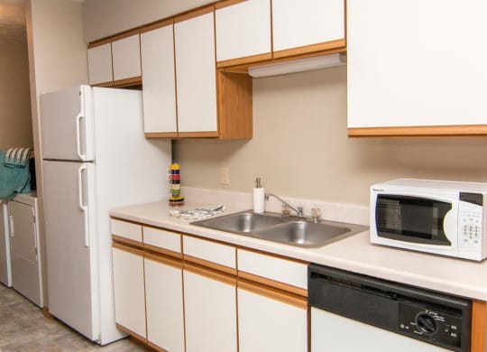 View of kitchen appliances at Eagle Run Apartments